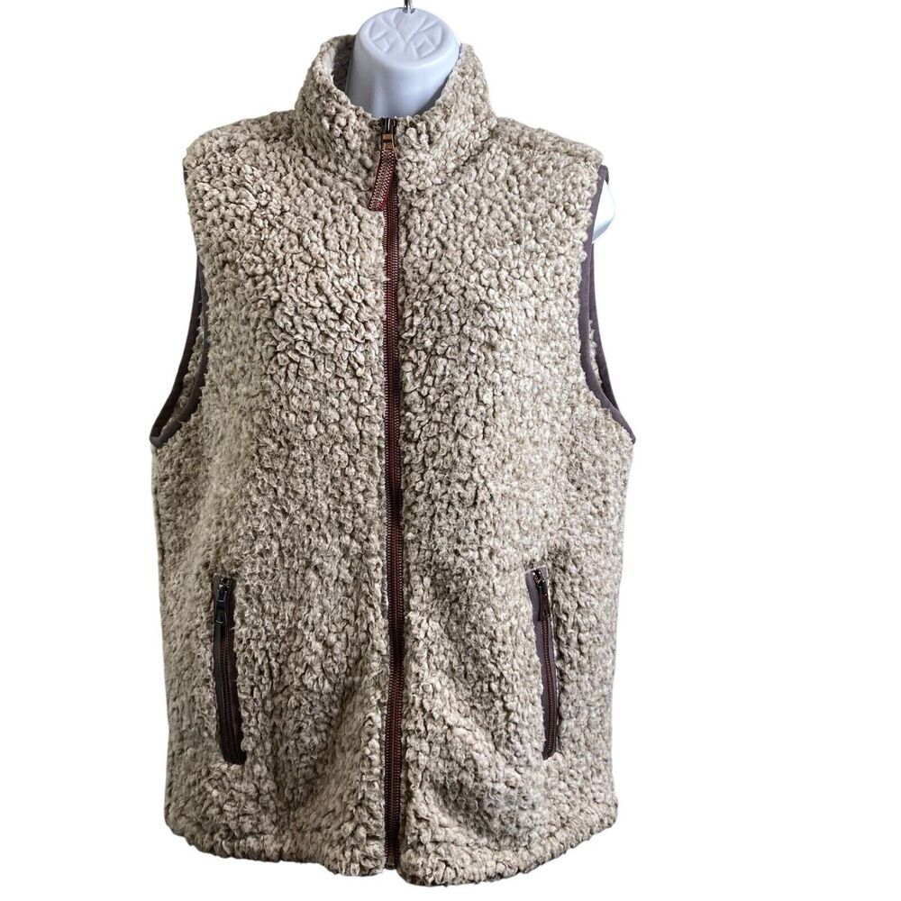 True Grit Women's Frosty Tipped Double Up Vest Size S Sherpa Outdoor Western
